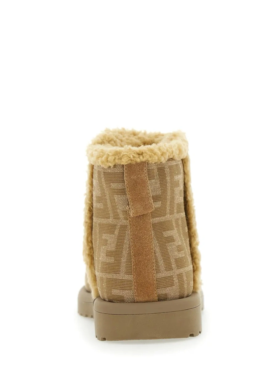 Ghete Fendi bej din material textil - Img 4