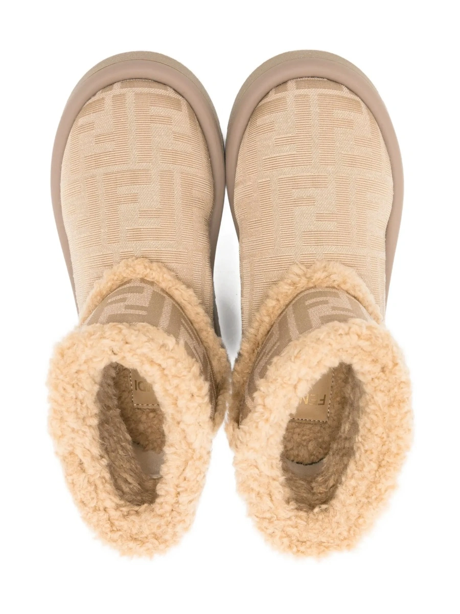 Ghete Fendi bej din material textil - Img 6
