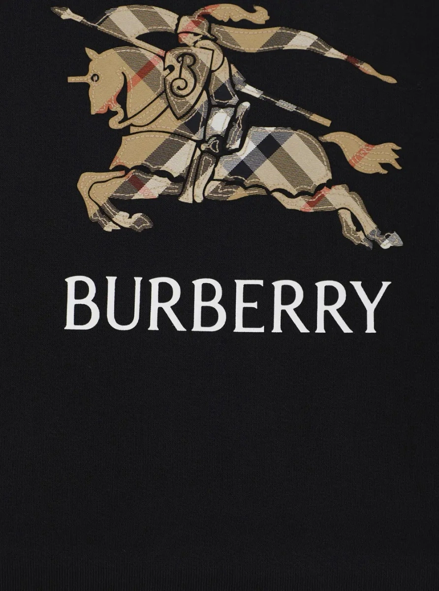 Hanorac Burberry Kids negru din bumbac - Img 3