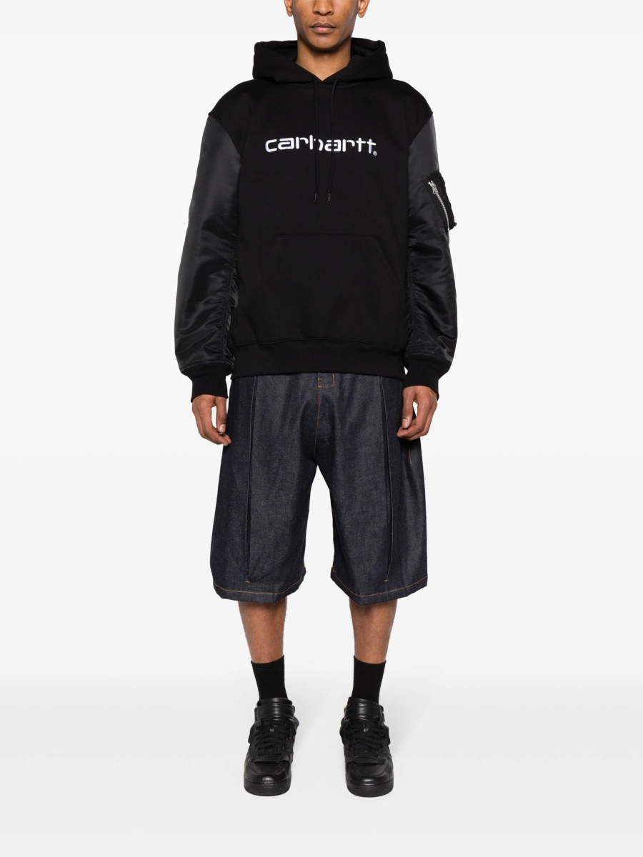 Hanorac JUNYA WATANABE negru din nylon si bumbac - Img 2