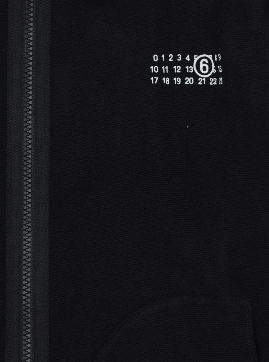 Hanorac MM6 MAISON MARGIELA KIDS negru din bumbac - Img 3