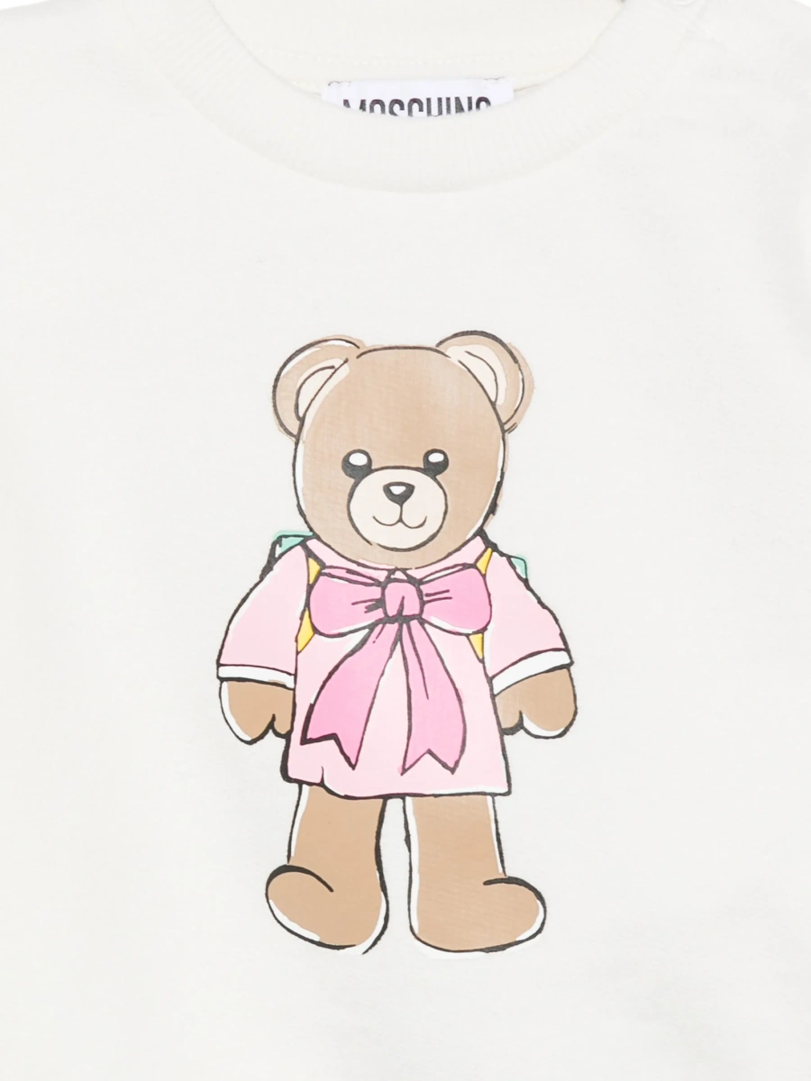 Hanorac Moschino alb din bumbac - Img 3