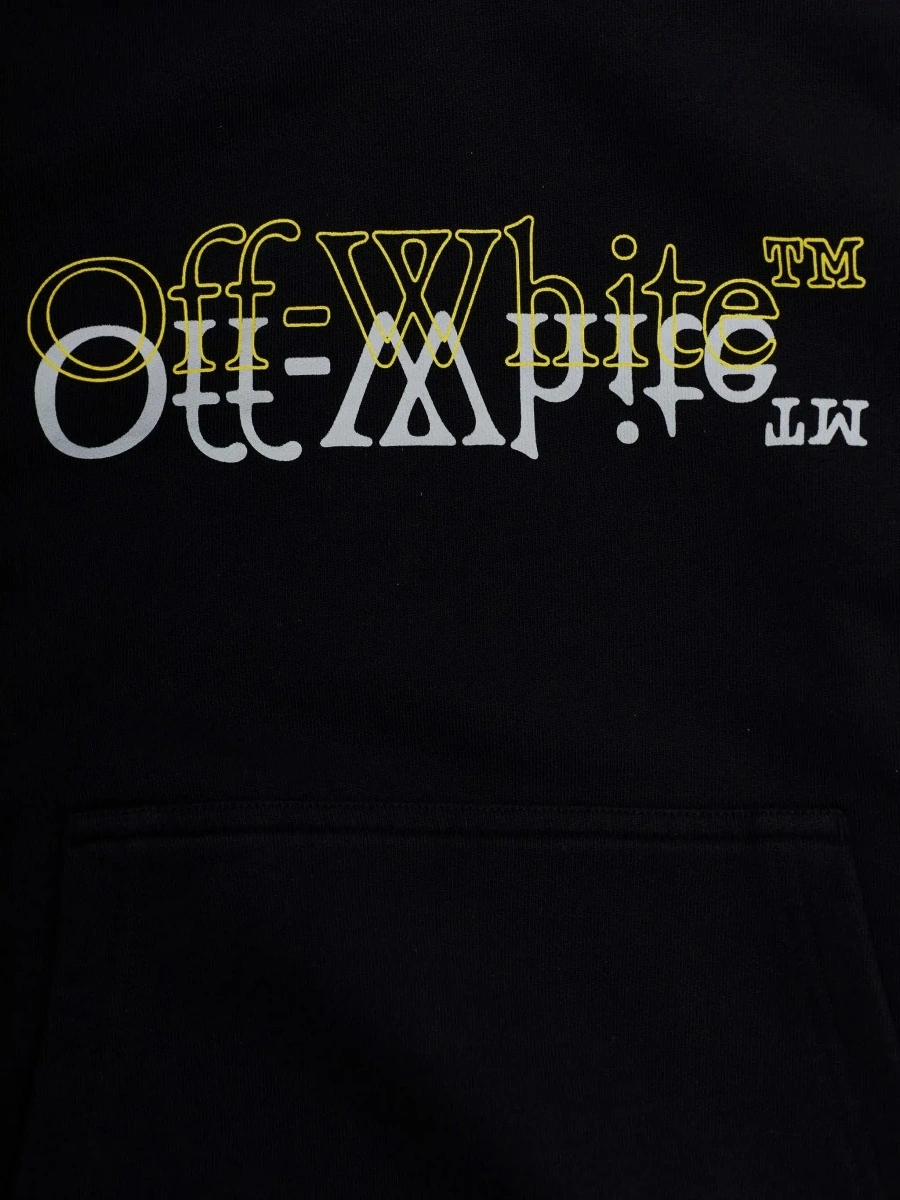Hanorac Off-White negru din bumbac - Img 5