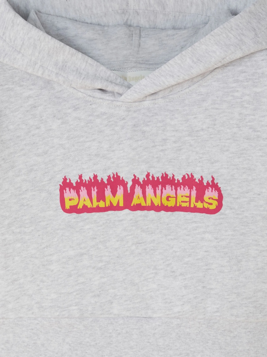 Hanorac Palm Angels gri din bumbac - Img 3