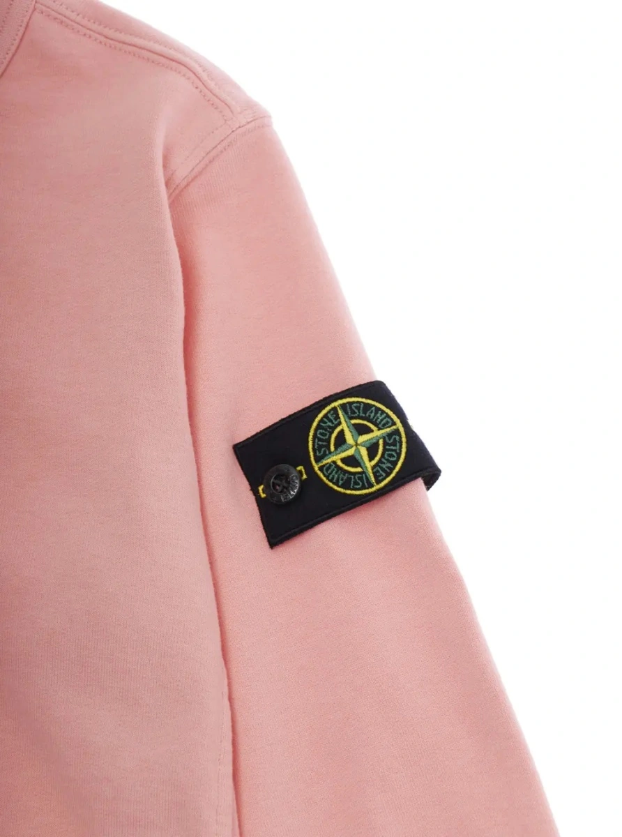 Hanorac Stone Island roz din bumbac - Img 3