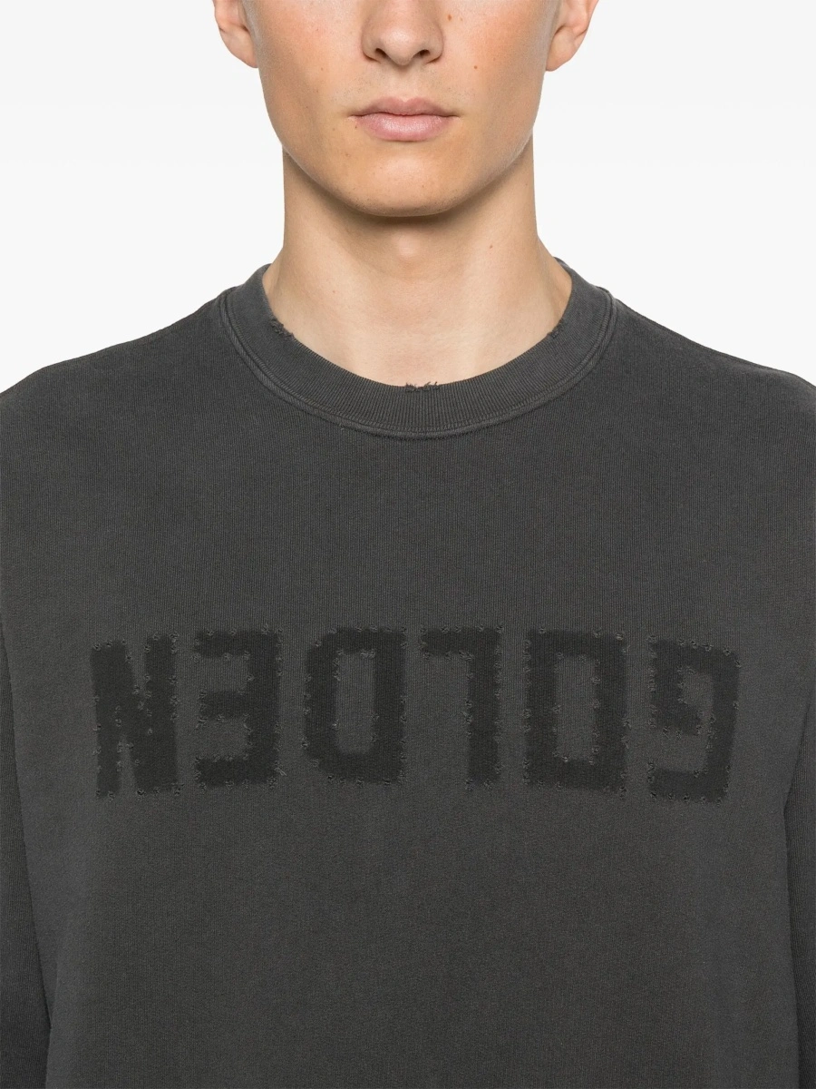 Hanorace Gray Crewneck Sweatshirt with Logo Print in Cotton Men - Img 7