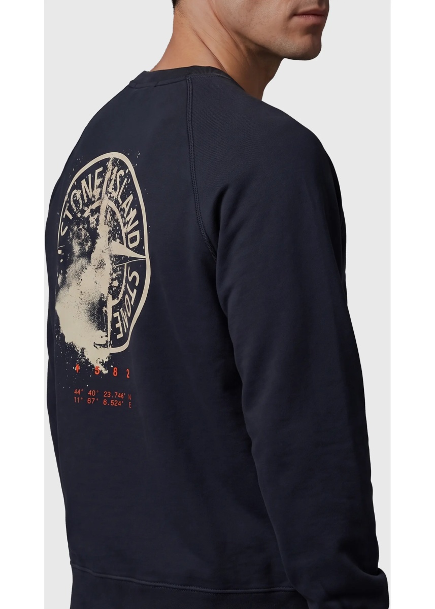 Hanorace Navy Desert Print Crewneck Sweatshirt - Img 3
