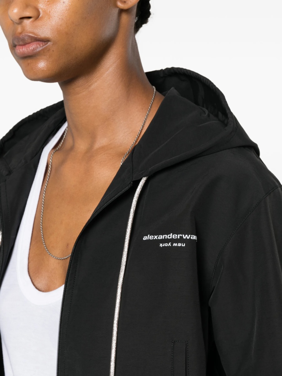 Jacheta Alexander Wang neagra din poliamida si bumbac - Img 5