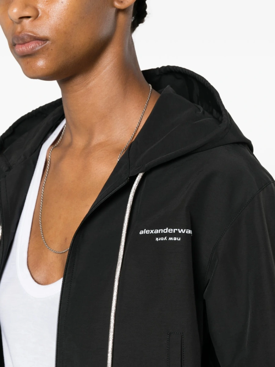 Jacheta Alexander Wang neagra din poliamida si bumbac - Img 5