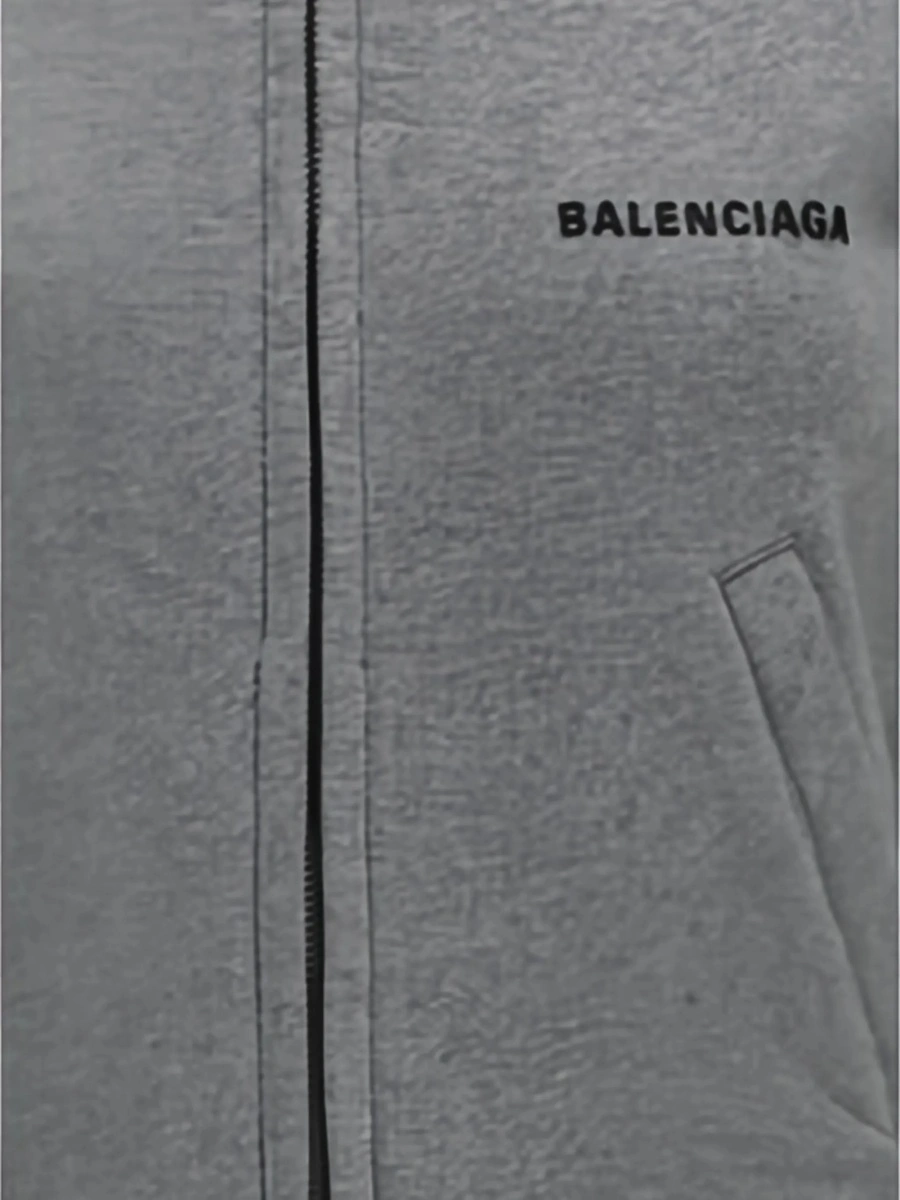 Jacheta Balenciaga gri din bumbac - Img 3