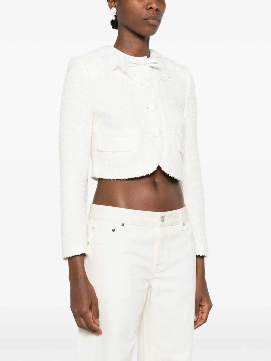 Jacheta Bouclé Jacket with lace collar - Img 5