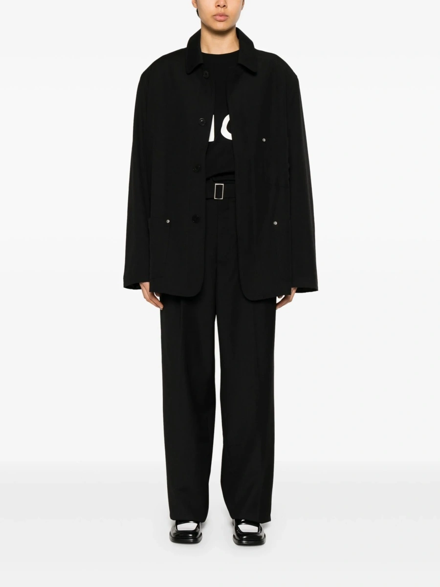 Jacheta camasa ETUDES STUDIO neagra din lana si polyester - Img 3