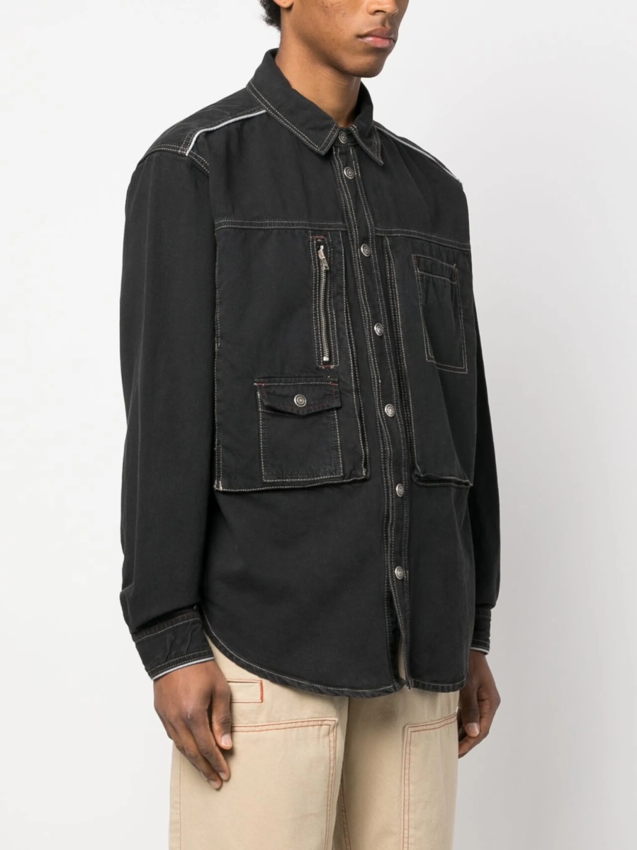 Jacheta camasa Isabel Marant neagra din canepa si bumbac - Img 3