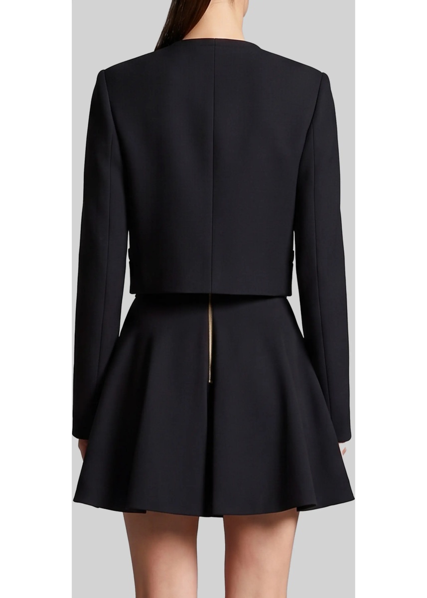 Jacheta Crop Natté Wool Jacket - Img 3