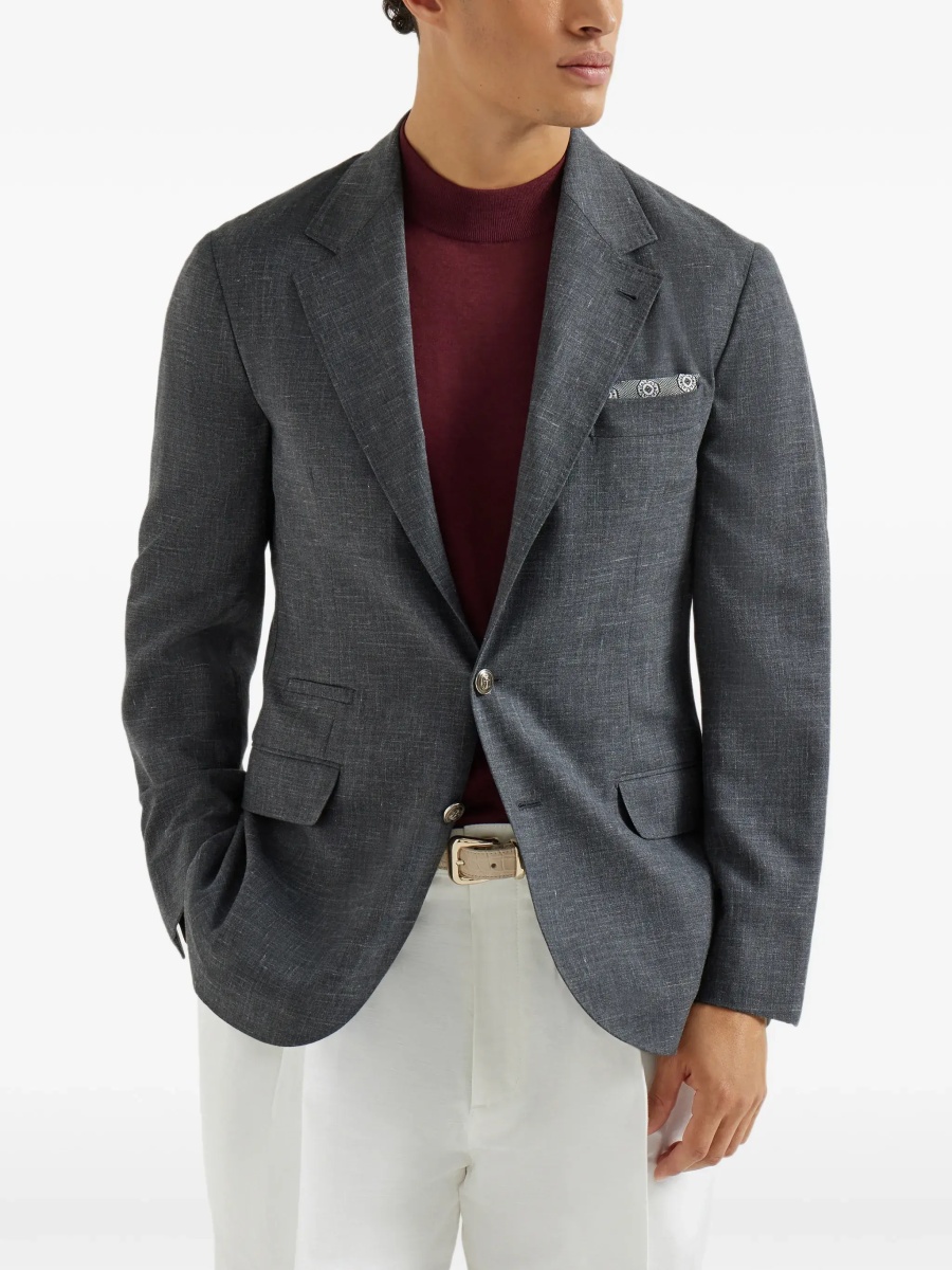 Jacheta Deconstructed Jacket in flame-textured wool, silk, and linen - Img 5