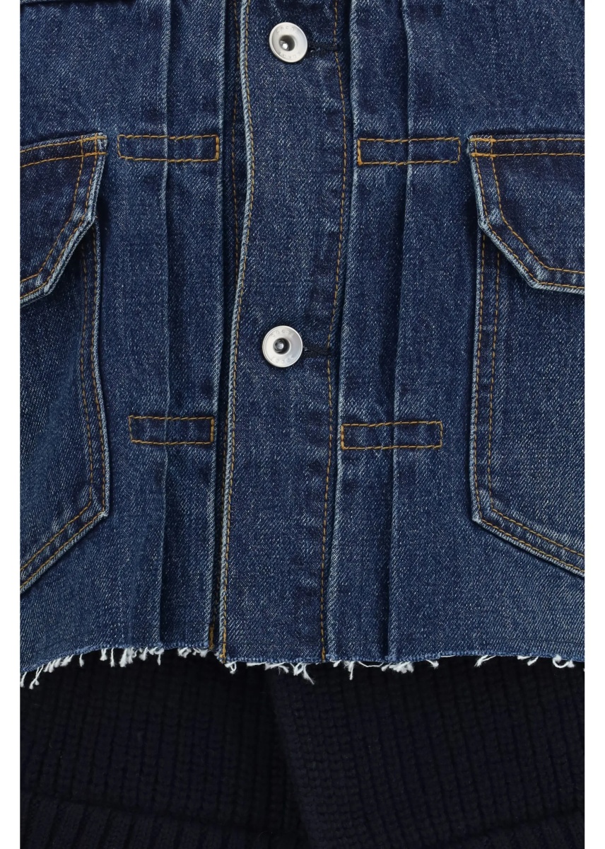 Jacheta Denim Jacket with wool knit layer - Img 3