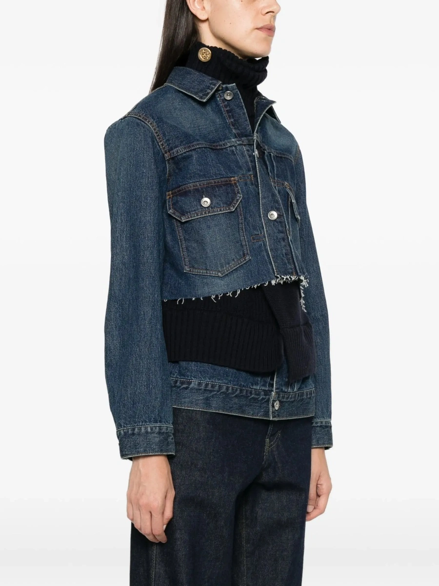 Jacheta Denim Jacket with wool knit layer - Img 5