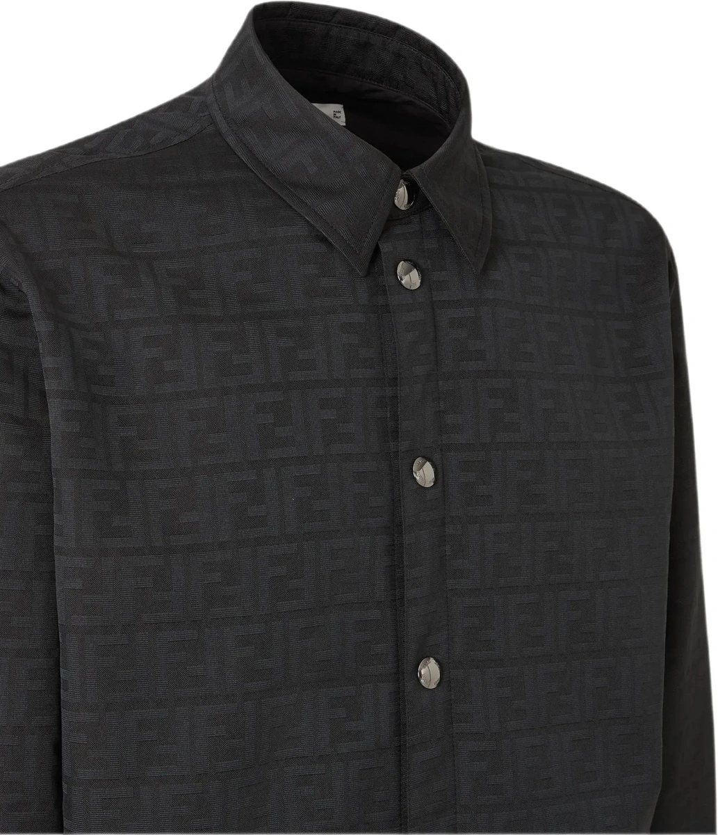 Jacheta Fendi neagra din jacquard FF si nylon - Img 5