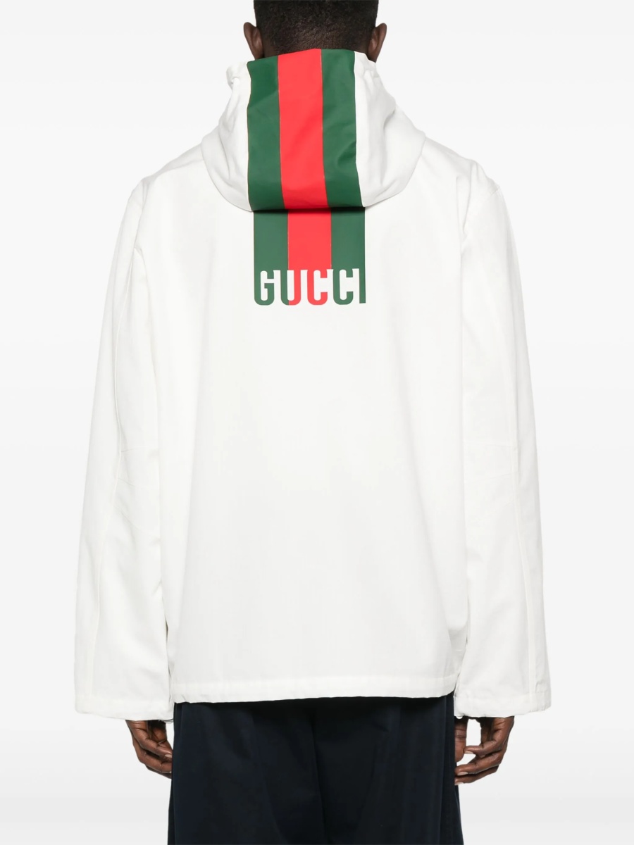 Jacheta Gucci alba din polyester si bumbac - Img 4