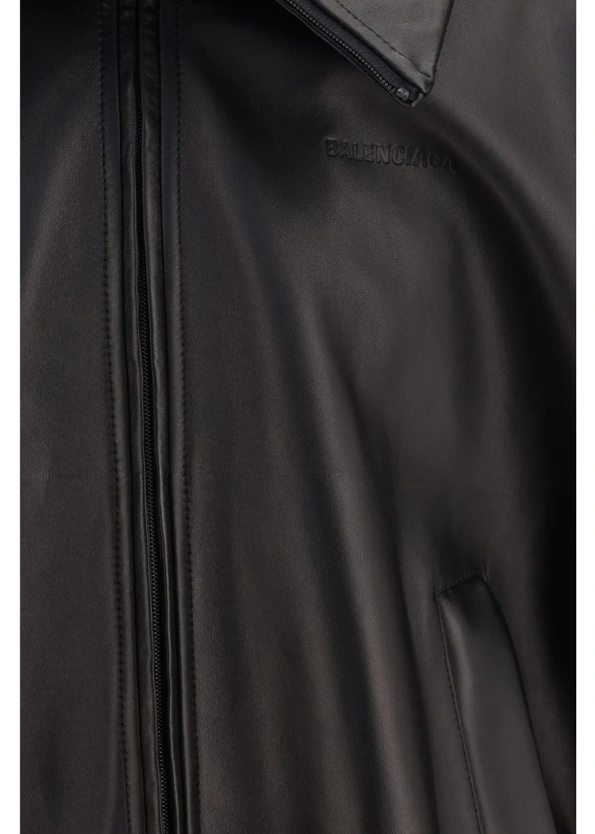 Jacheta High-neck leather Jacket - Img 3