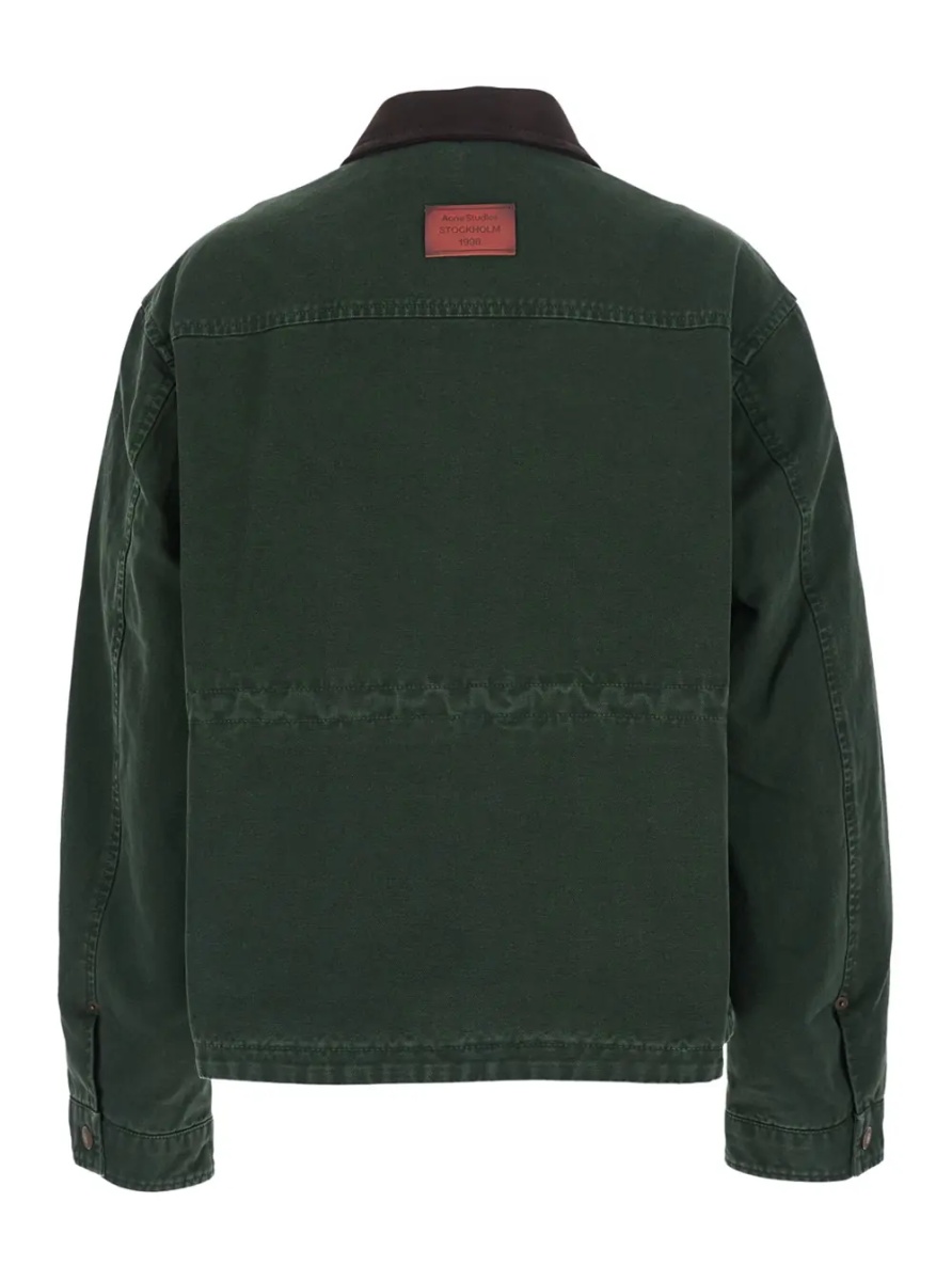 Jacheta Jacket Green with Front Zip Closure and Side Pockets in Sturdy Cotton - Img 2