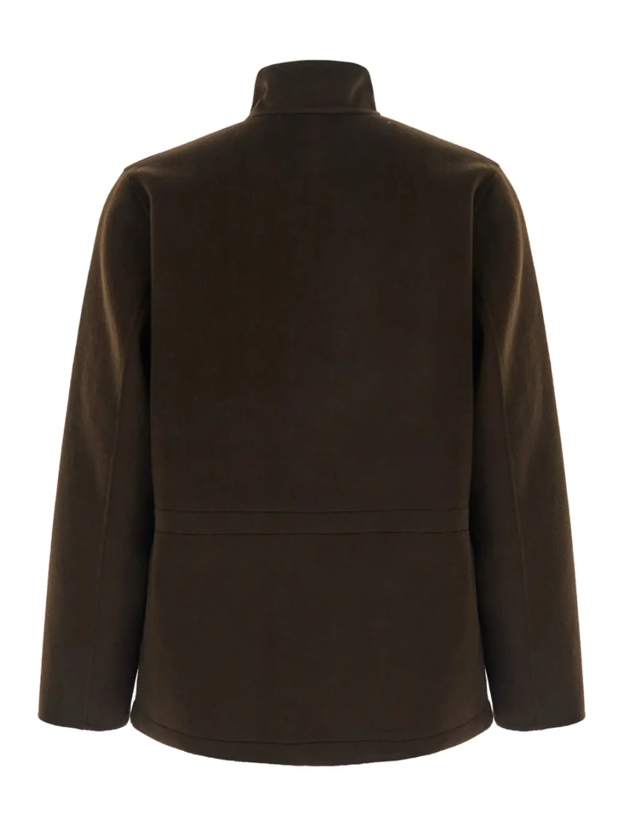 Jacheta Jacket with Front Zip Closure and High Collar in Brown Wool for Women - Img 2