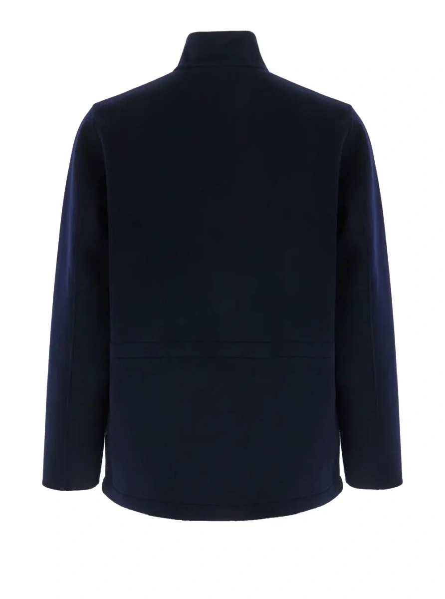 Jacheta Jacket with zip and pockets in blue wool Woman - Img 2