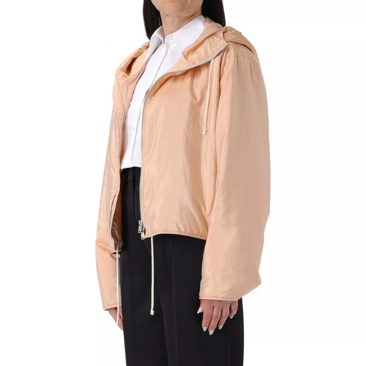 Jacheta Jil Sander Blend Silk Zip-Up Hooded Jacket - Img 2