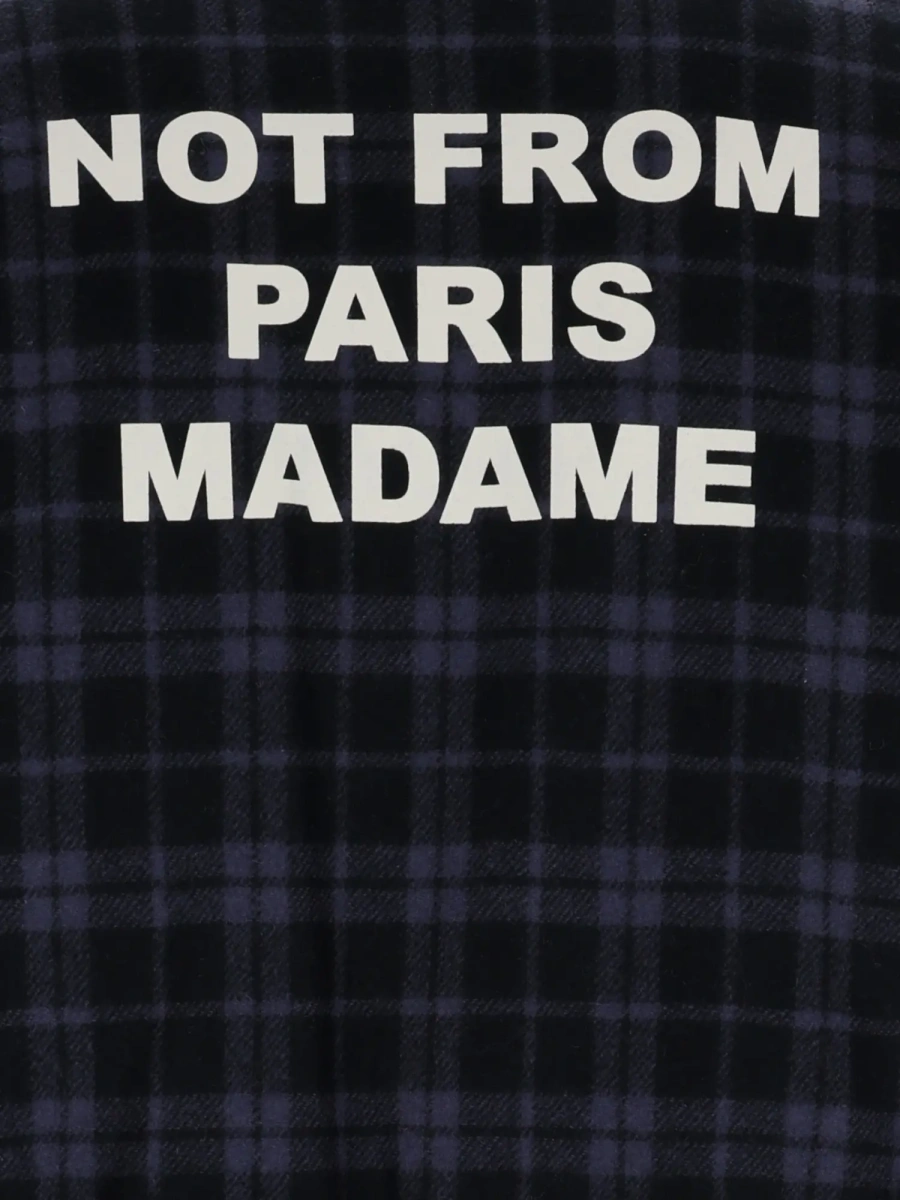 Jacheta NAVY Check Flannel Jacket With Slogan - Img 5