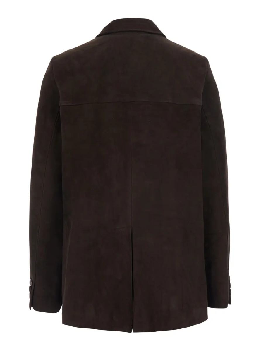 Jacheta 'Penny' Brown Jacket with classic collar in suede for women - Img 2