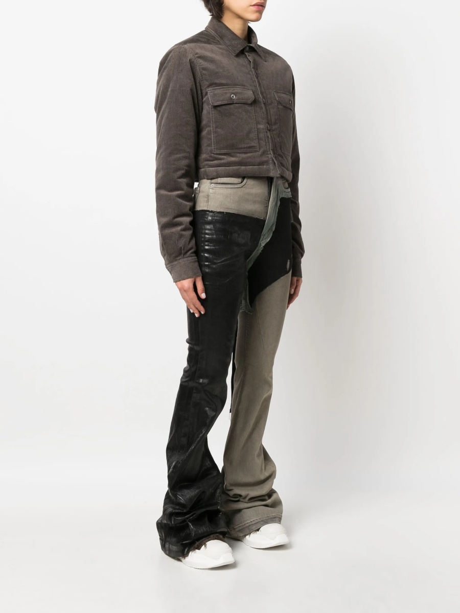 Jacheta Rick Owens gri din bumbac si elastan - Img 3