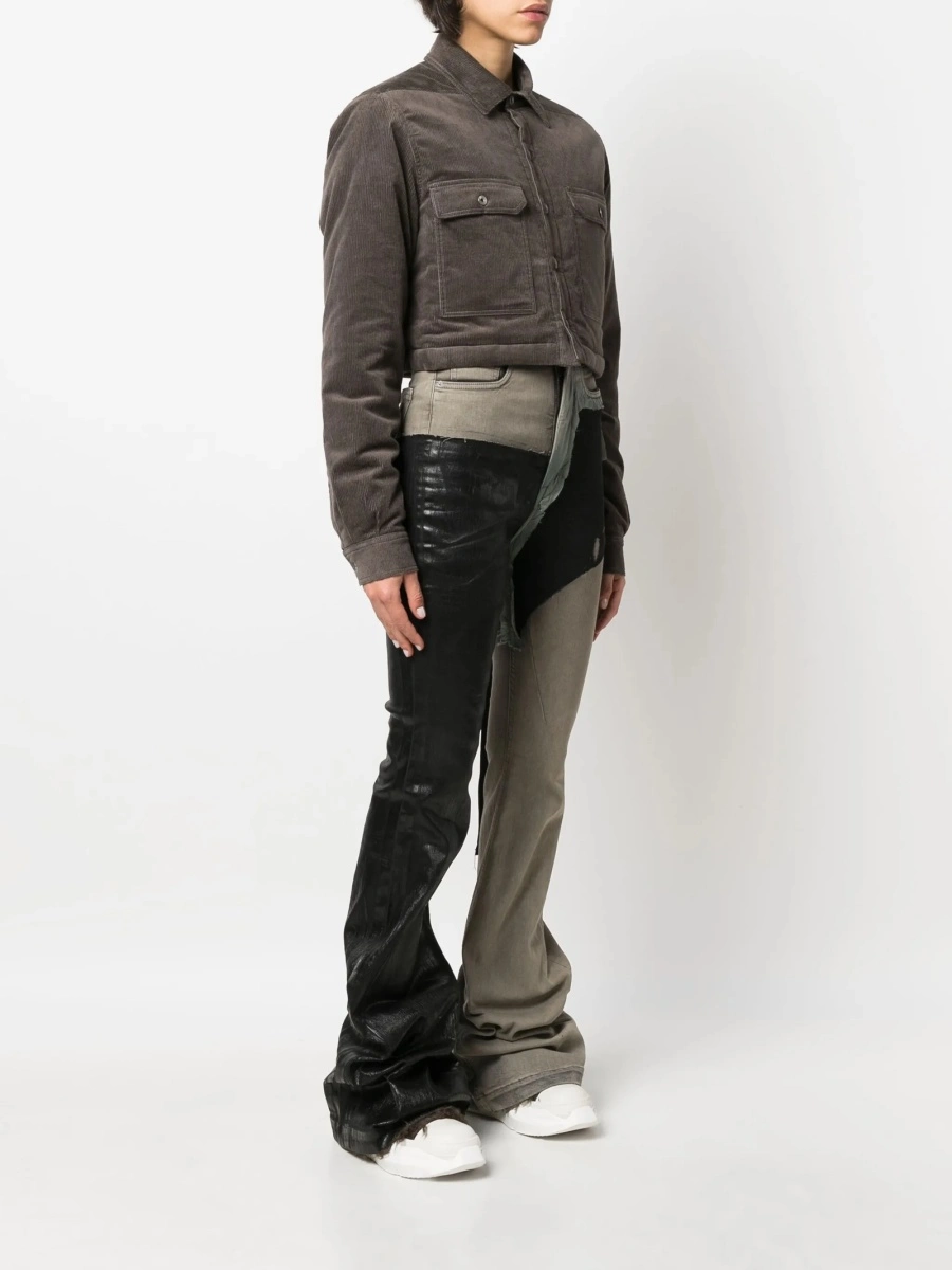Jacheta Rick Owens gri din bumbac si elastan - Img 3