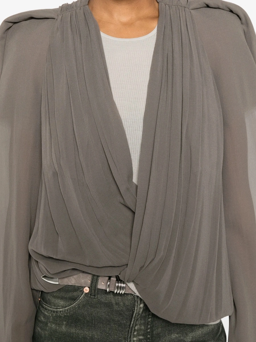 Jacheta Rick Owens gri din matase - Img 5