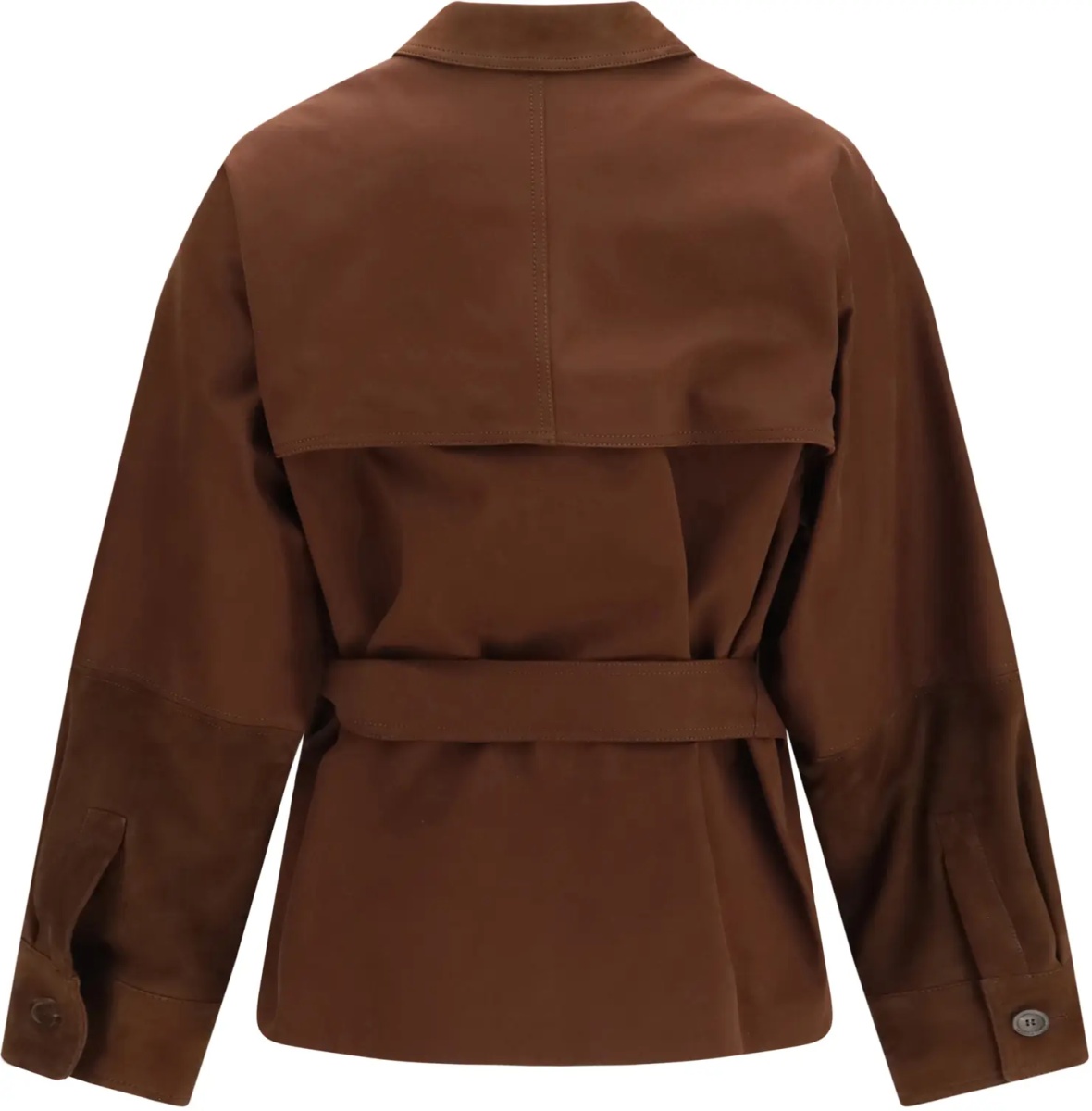 Jacheta Short Jacket with belt and suede details - Img 2