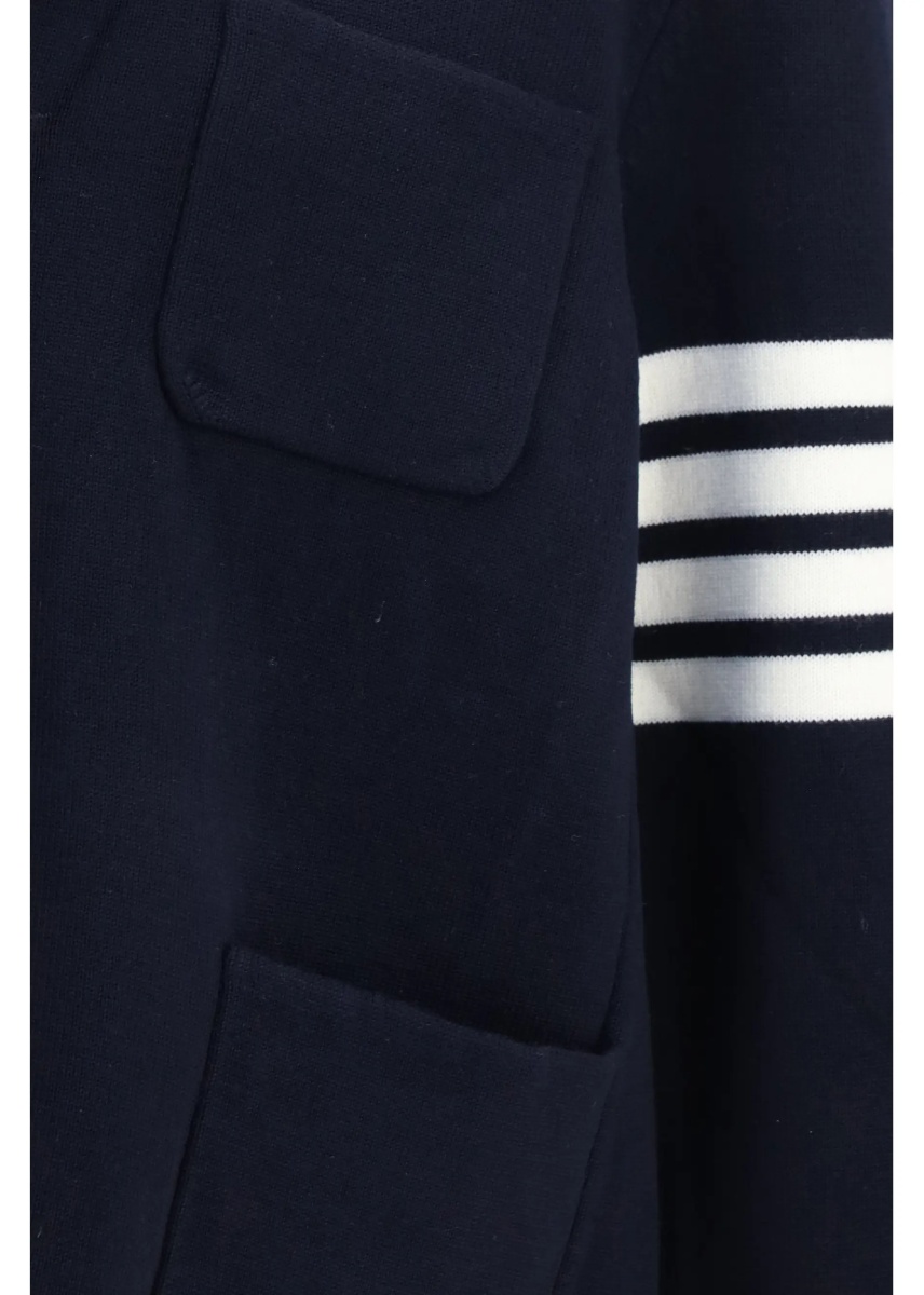 Jacheta Single-breasted wool Jacket with four-bar sleeve detail - Img 3