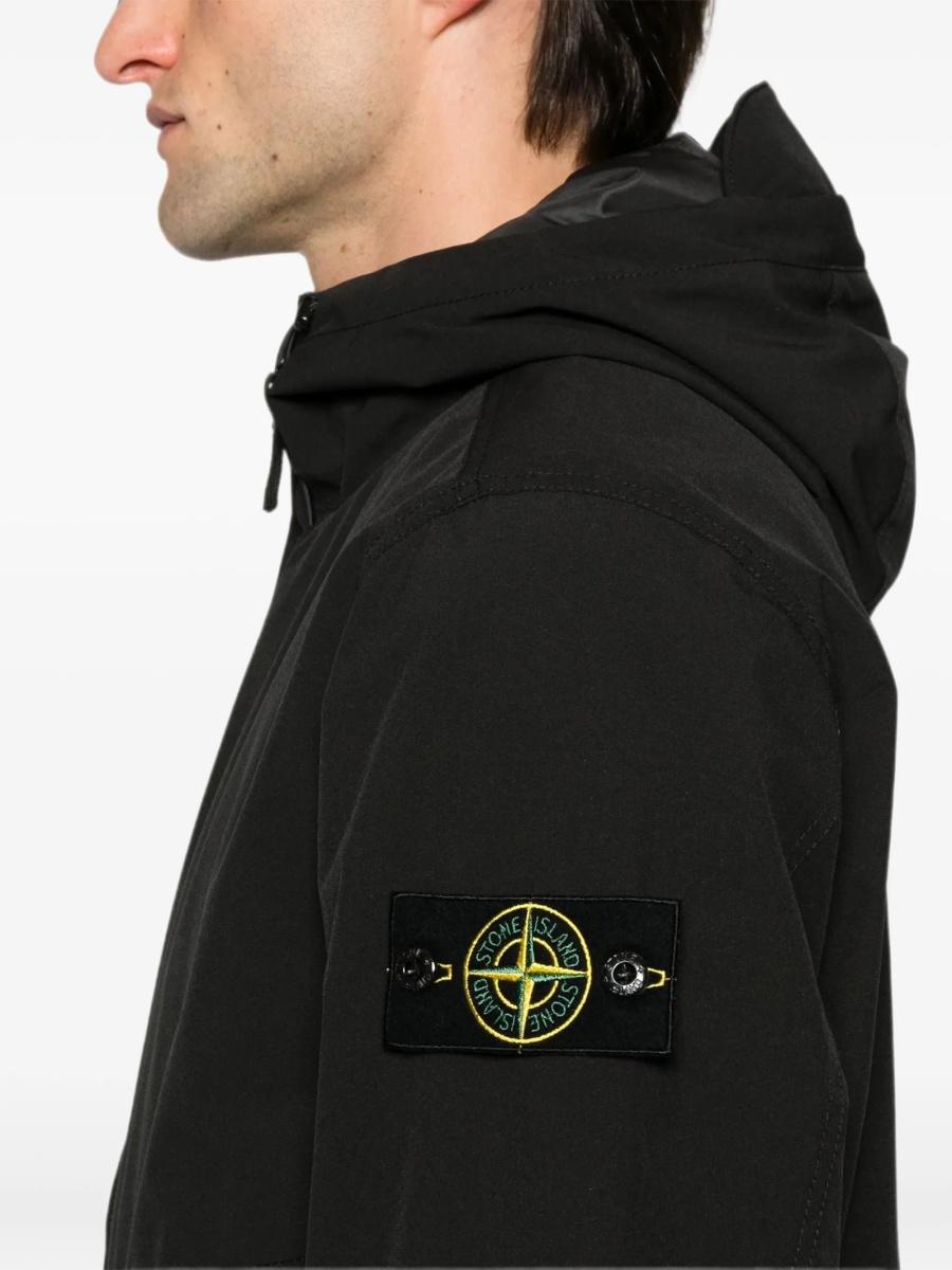 Jacheta Stone Island neagra din spandex/elastan si polyester - Img 3