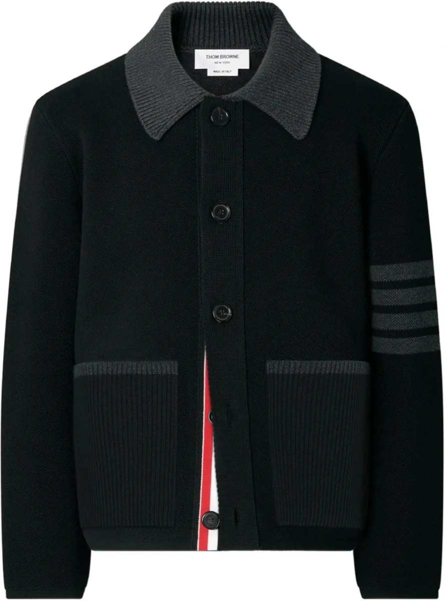 Jacheta Thom Browne neagra din bumbac pique - Img 8