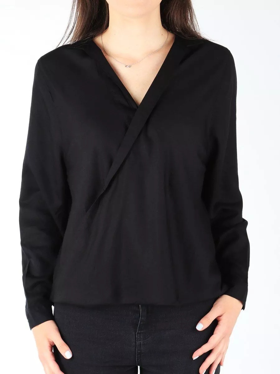 L/S Wrap Shirt Black - Img 2