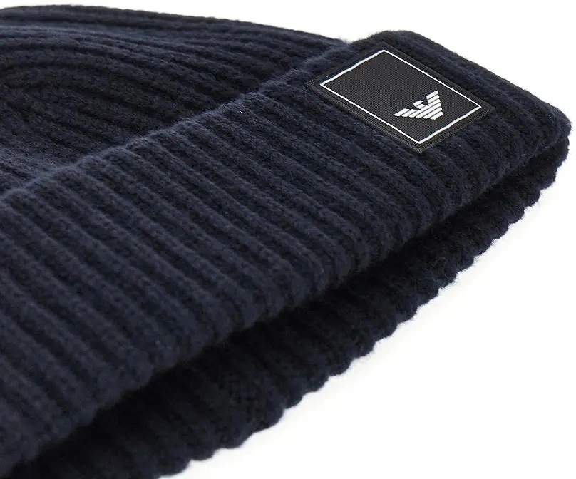 Manusi Emporio Armani albastre din lana si casmir - Img 3