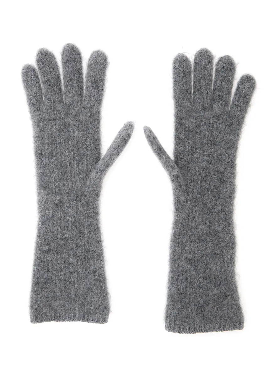 Manusi LES GANTS GROS GRAIN are gloves characterized by a composition of alpaca wool, nylon, and merino wool in gray unisex - Img 2