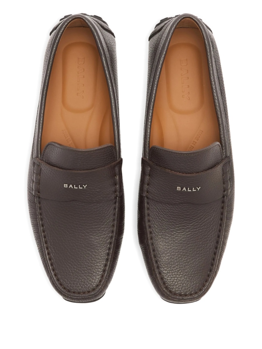 Mocasini Bally maro din piele - Img 3