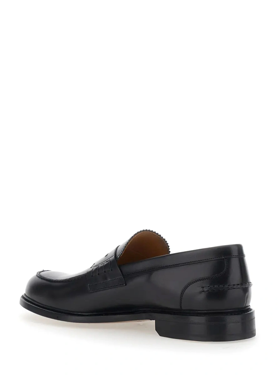 Mocasini Black Loafers with Almond Toe in Leather for Men - Img 3
