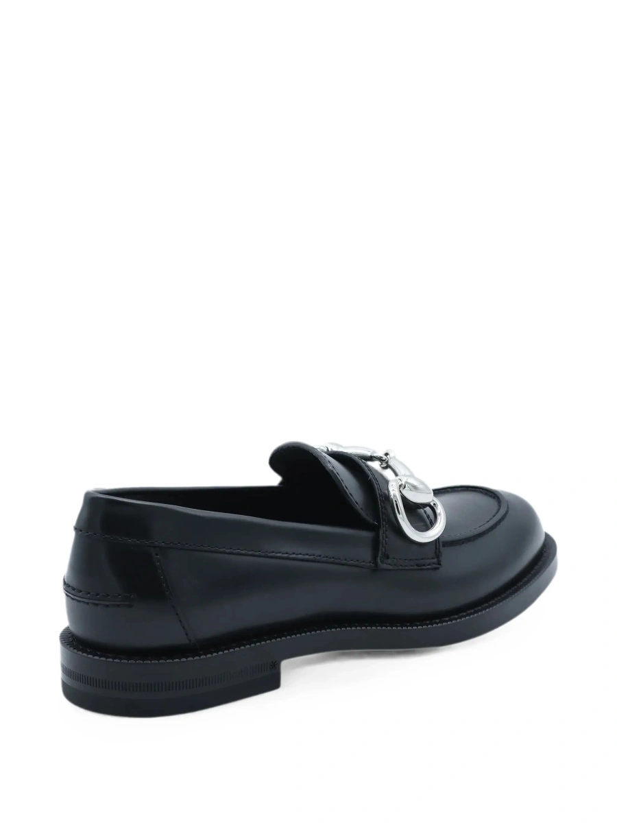 Mocasini 'Emily' Black loafers with Horsebit plaque on the front in leather for women - Img 6