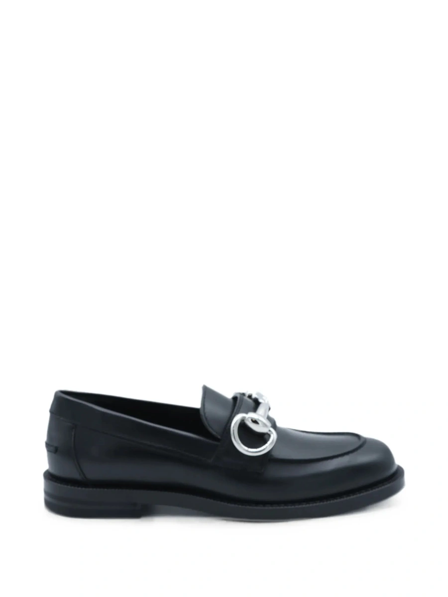 Mocasini 'Emily' Black loafers with Horsebit plaque on the front in leather for women - Img 8