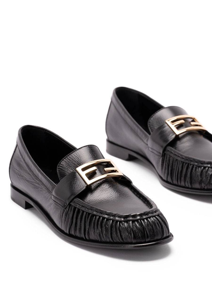 Mocasini Fendi negri din piele - Img 3