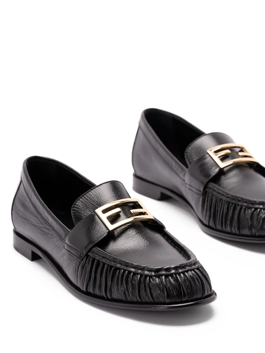 Mocasini Fendi negri din piele - Img 3
