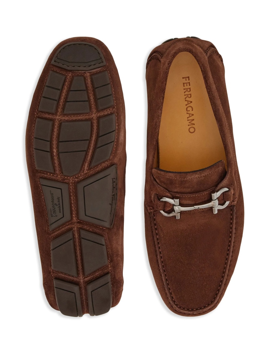 Mocasini Ferragamo gancini maro din piele - Img 5