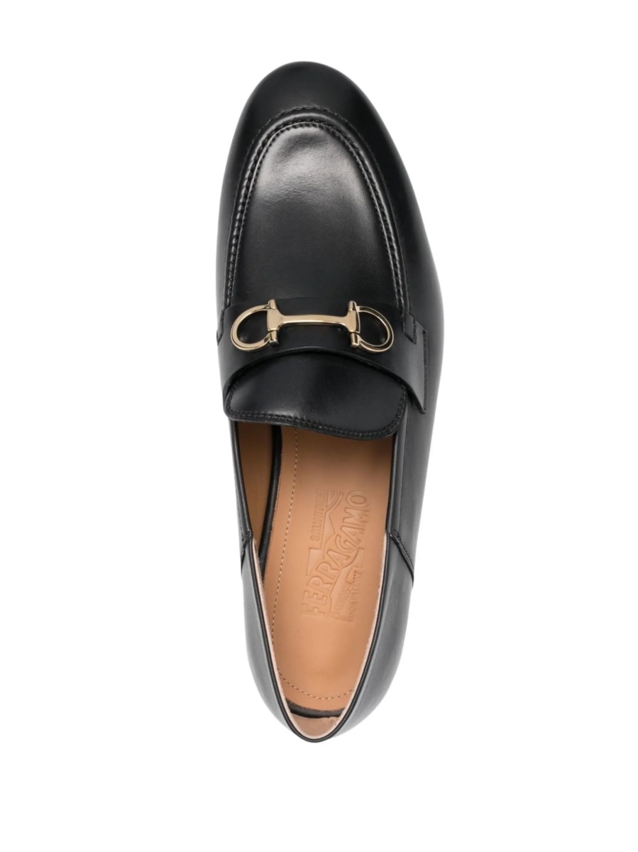 Mocasini Ferragamo gancini negri din piele - Img 4