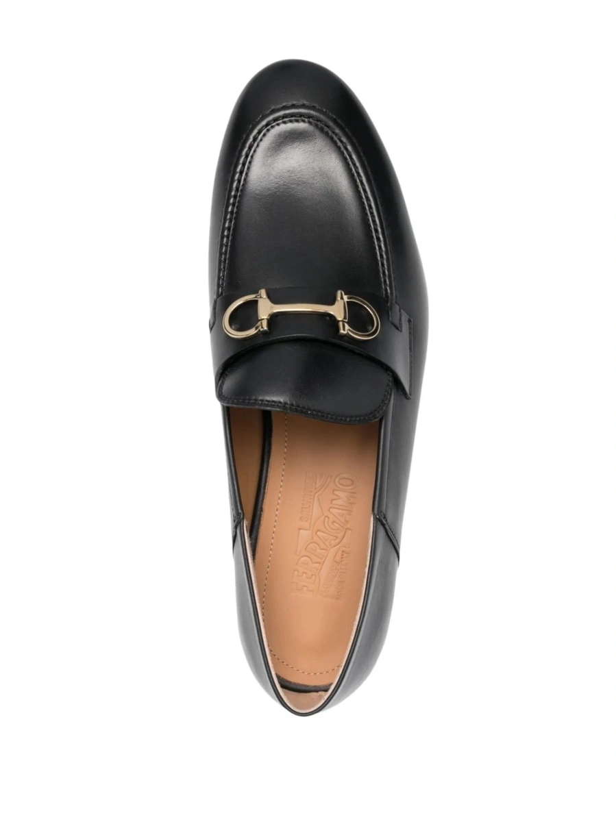 Mocasini Ferragamo gancini negri din piele - Img 4
