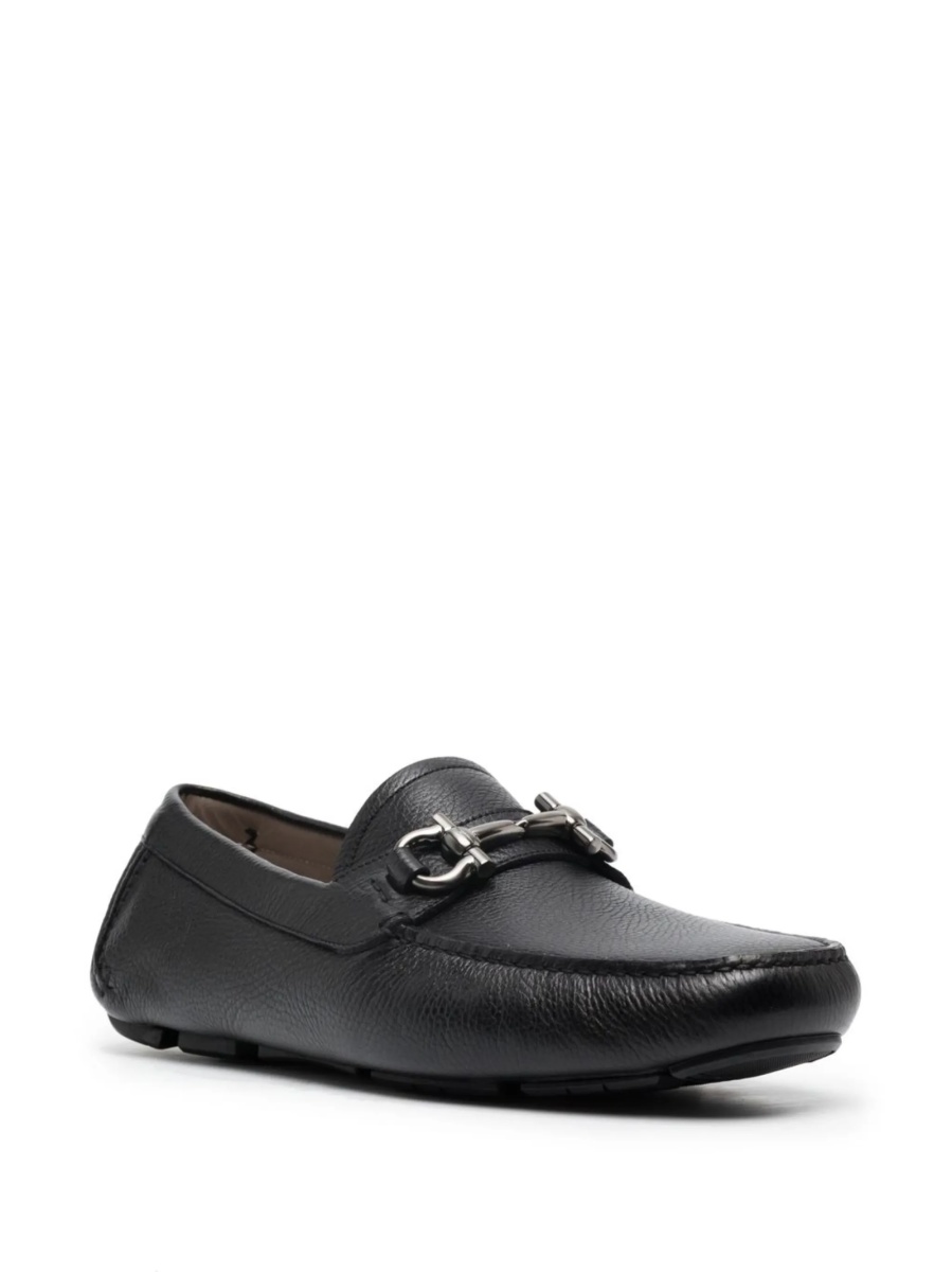 Mocasini Ferragamo gancini negri din piele - Img 2